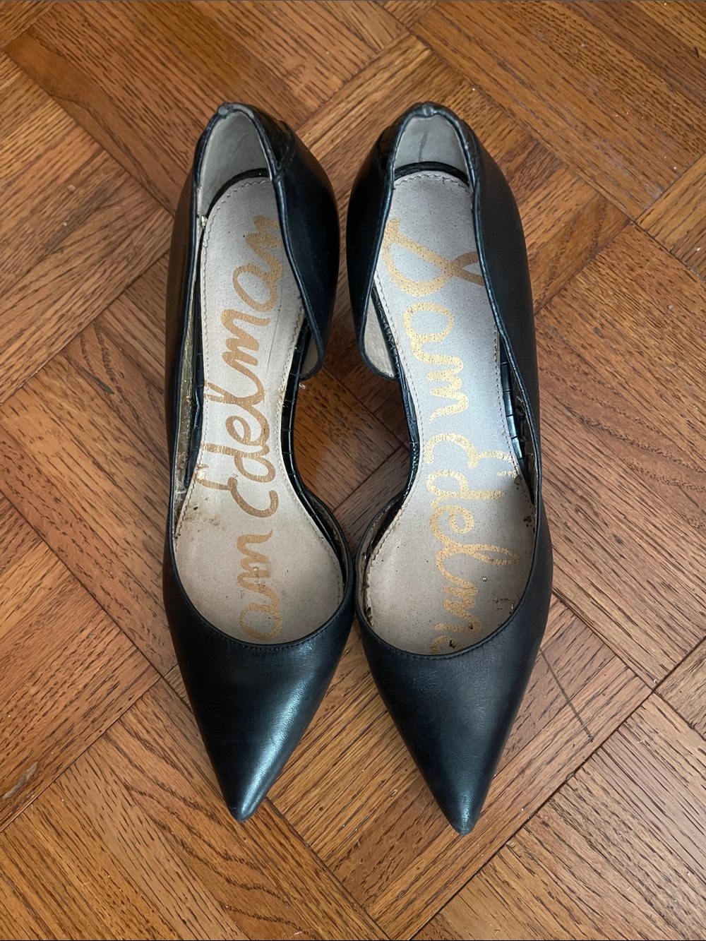 Sam Edelman Black Pointed-Toe D'Orsay Heels